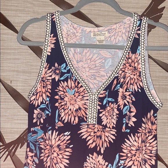 🌸 Lucky Brand Boho Style Colorful Blue Floral Sleeveless Mini Dress 🌸 - Picture 7 of 8